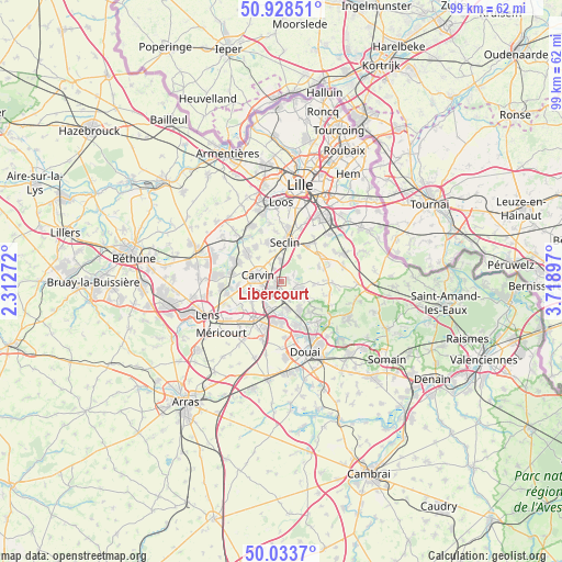 Libercourt on map