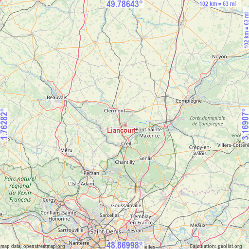 Liancourt on map
