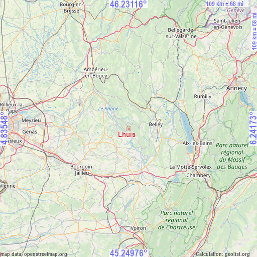 Lhuis on map