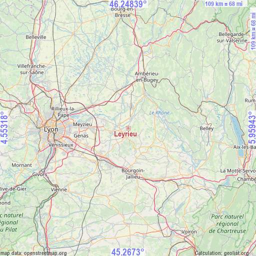 Leyrieu on map
