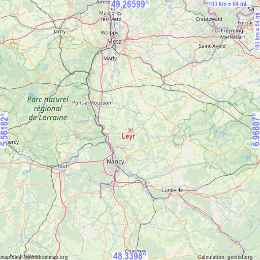 Leyr on map