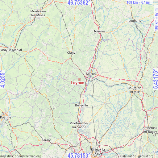 Leynes on map