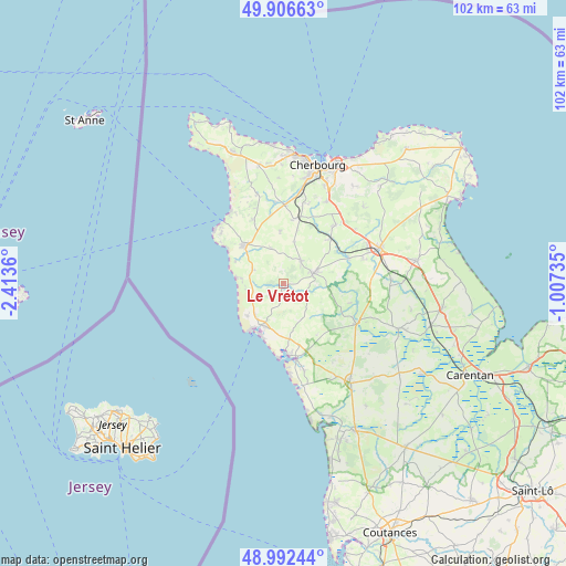 Le Vrétot on map