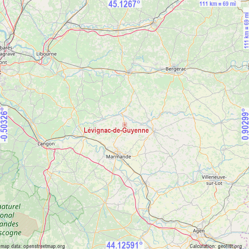 Lévignac-de-Guyenne on map