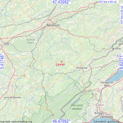 Levier on map