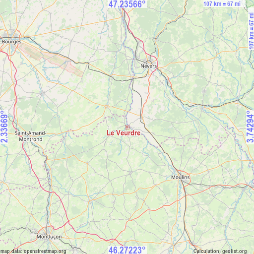 Le Veurdre on map