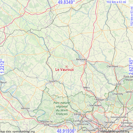 Le Vauroux on map