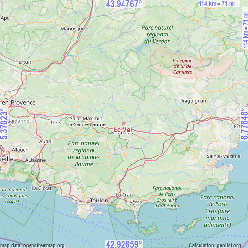 Le Val on map