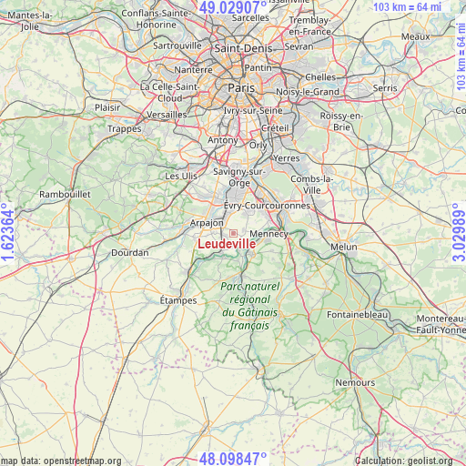 Leudeville on map