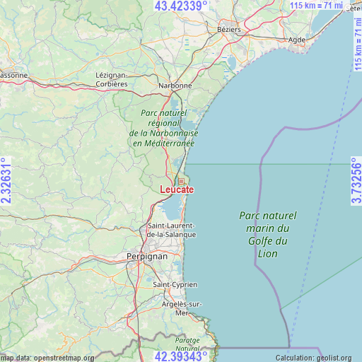 Leucate on map