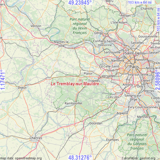 Le Tremblay-sur-Mauldre on map