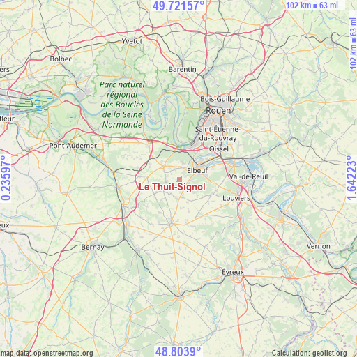 Le Thuit-Signol on map