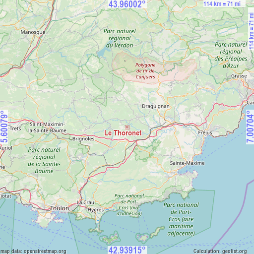 Le Thoronet on map