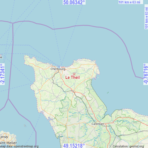 Le Theil on map