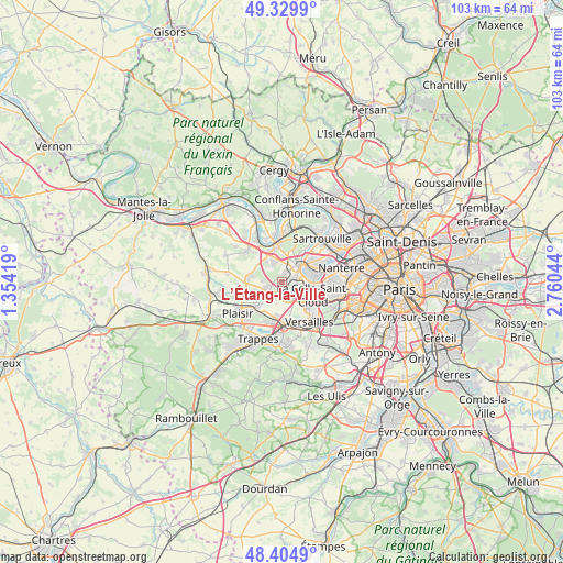 L’Étang-la-Ville on map