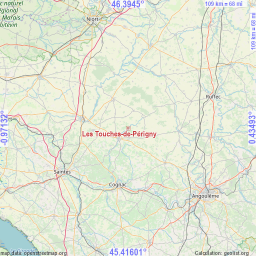 Les Touches-de-Périgny on map