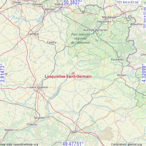 Lesquielles-Saint-Germain on map