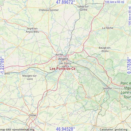 Les Ponts-de-Cé on map