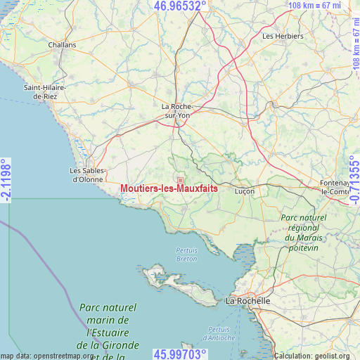 Moutiers-les-Mauxfaits on map