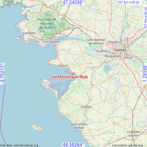 Les Moutiers-en-Retz on map