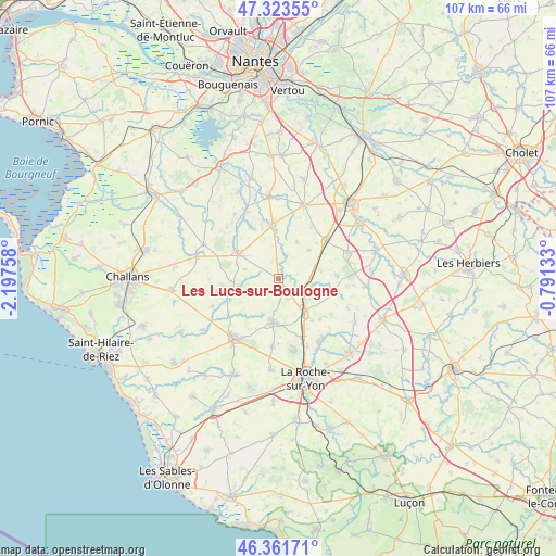 Les Lucs-sur-Boulogne on map