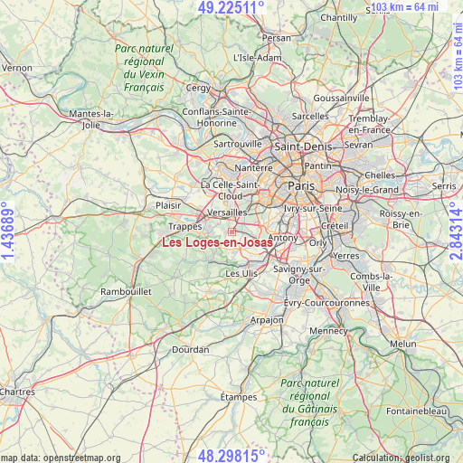 Les Loges-en-Josas on map