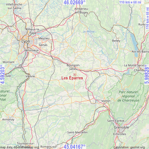 Les Éparres on map
