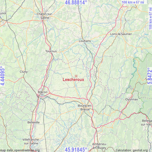 Lescheroux on map