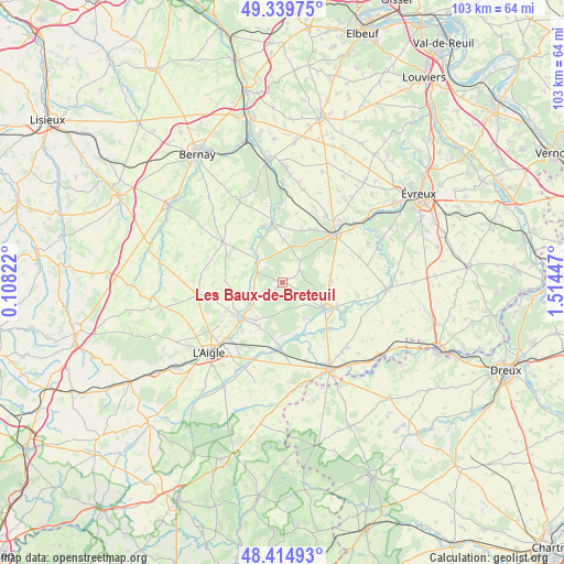 Les Baux-de-Breteuil on map