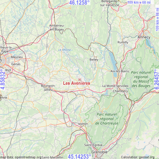 Les Avenières on map