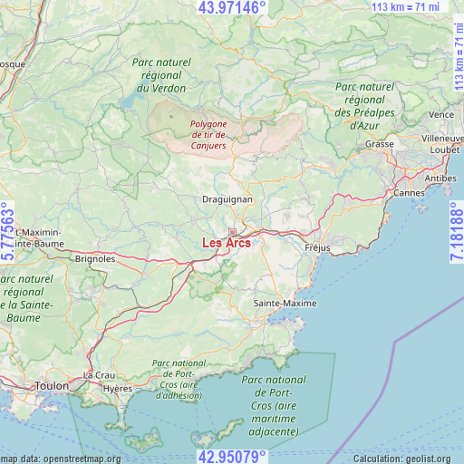 Les Arcs on map