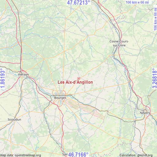 Les Aix-d’Angillon on map