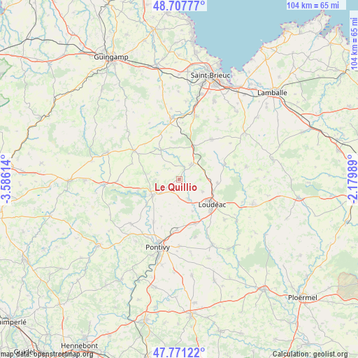 Le Quillio on map