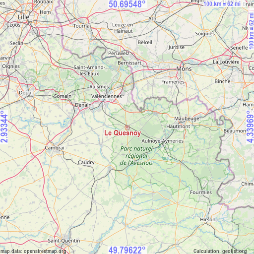 Le Quesnoy on map