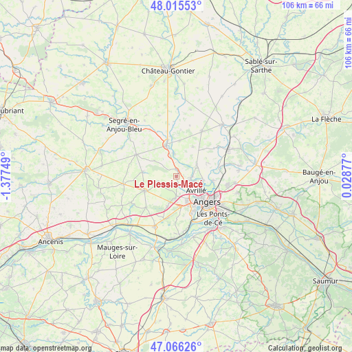 Le Plessis-Macé on map