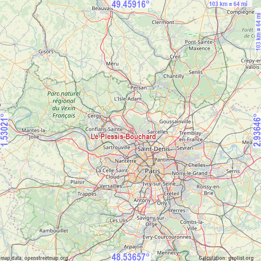 Le Plessis-Bouchard on map