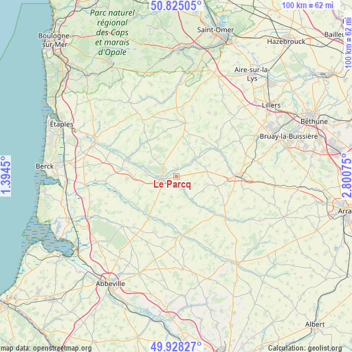 Le Parcq on map