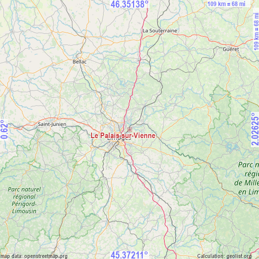 Le Palais-sur-Vienne on map