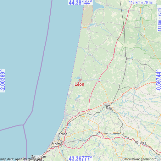 Léon on map