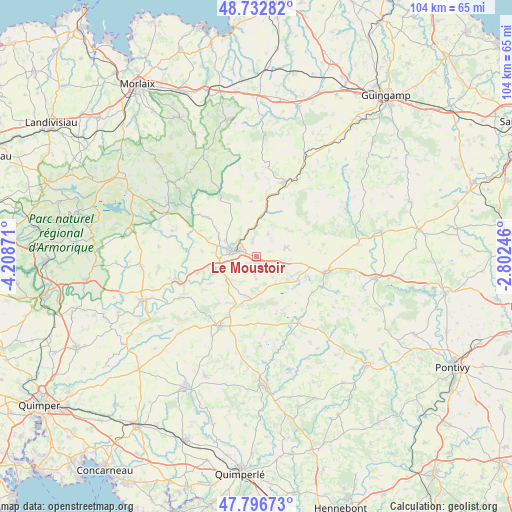 Le Moustoir on map