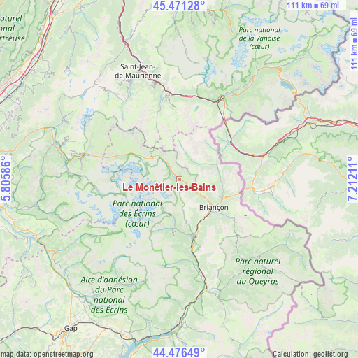 Le Monêtier-les-Bains on map