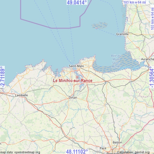 Le Minihic-sur-Rance on map