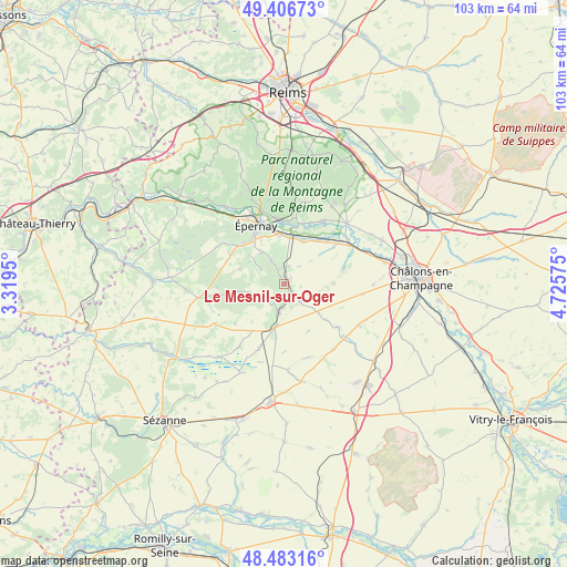 Le Mesnil-sur-Oger on map