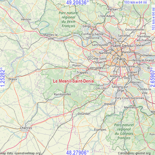 Le Mesnil-Saint-Denis on map
