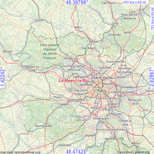 Le Mesnil-le-Roi on map