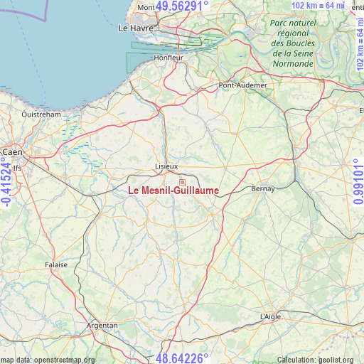Le Mesnil-Guillaume on map