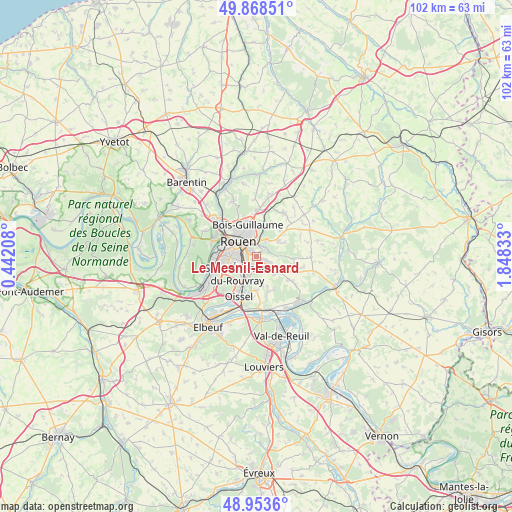 Le Mesnil-Esnard on map