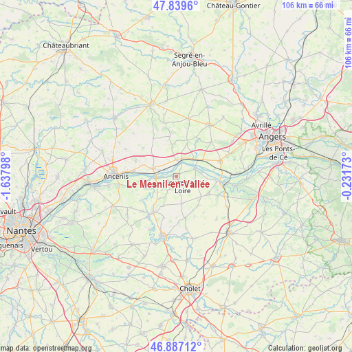 Le Mesnil-en-Vallée on map