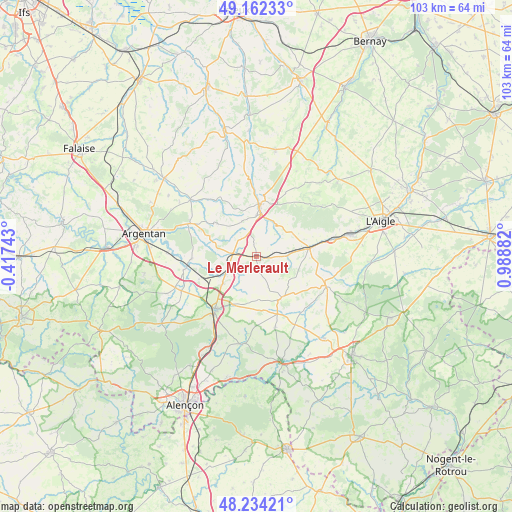 Le Merlerault on map