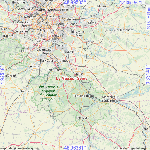 Le Mée-sur-Seine on map